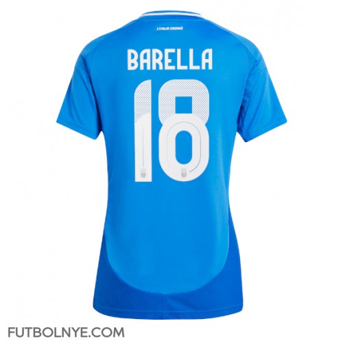 Camiseta Italia Nicolo Barella #18 Primera Equipación para mujer Eurocopa 2024 manga corta